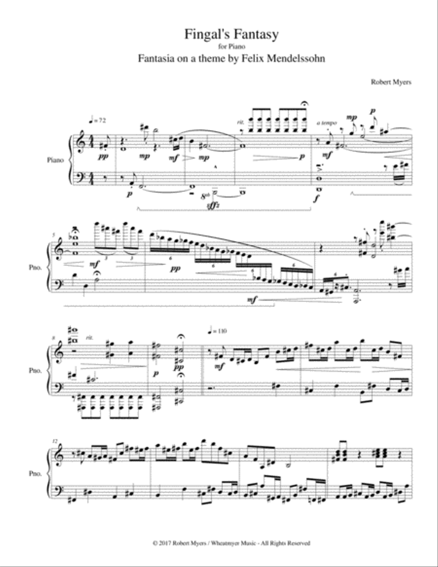 Fingal's Fantasy Piano Solo scores gallery preview page 3