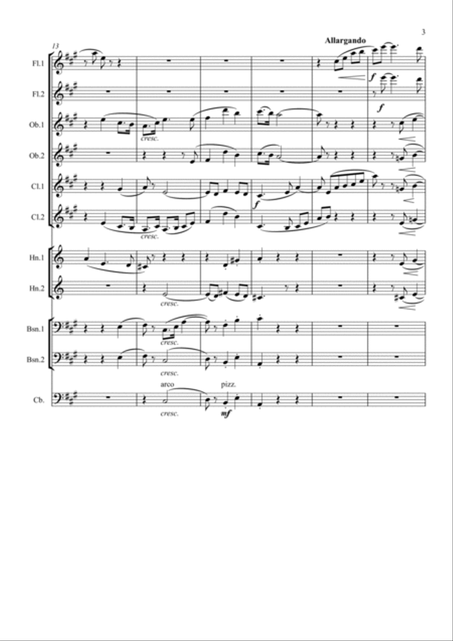 George Butterworth: Idyll: The Banks of Green Willow - symphonic wind/bass Sacred scores gallery preview page 3