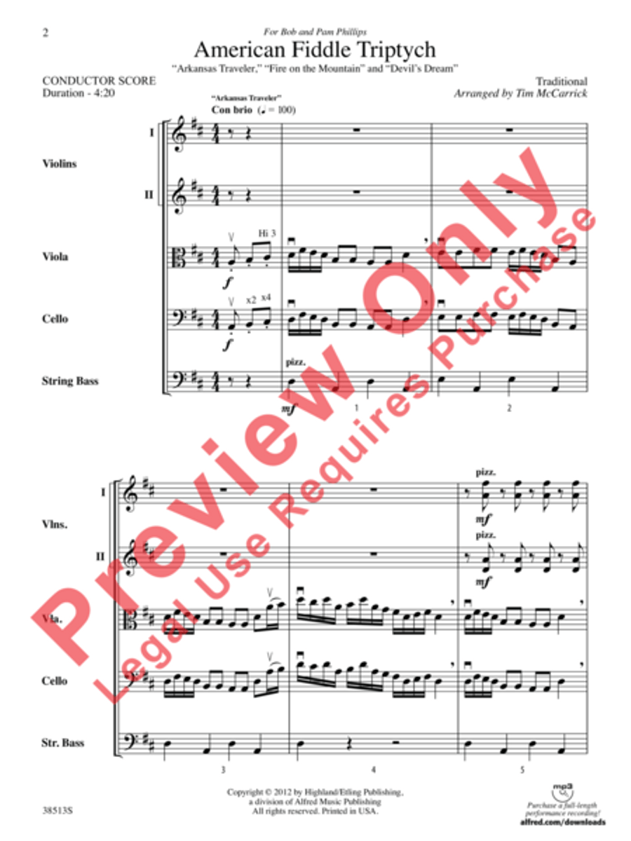 American Fiddle Triptych String Orchestra scores gallery preview page 3