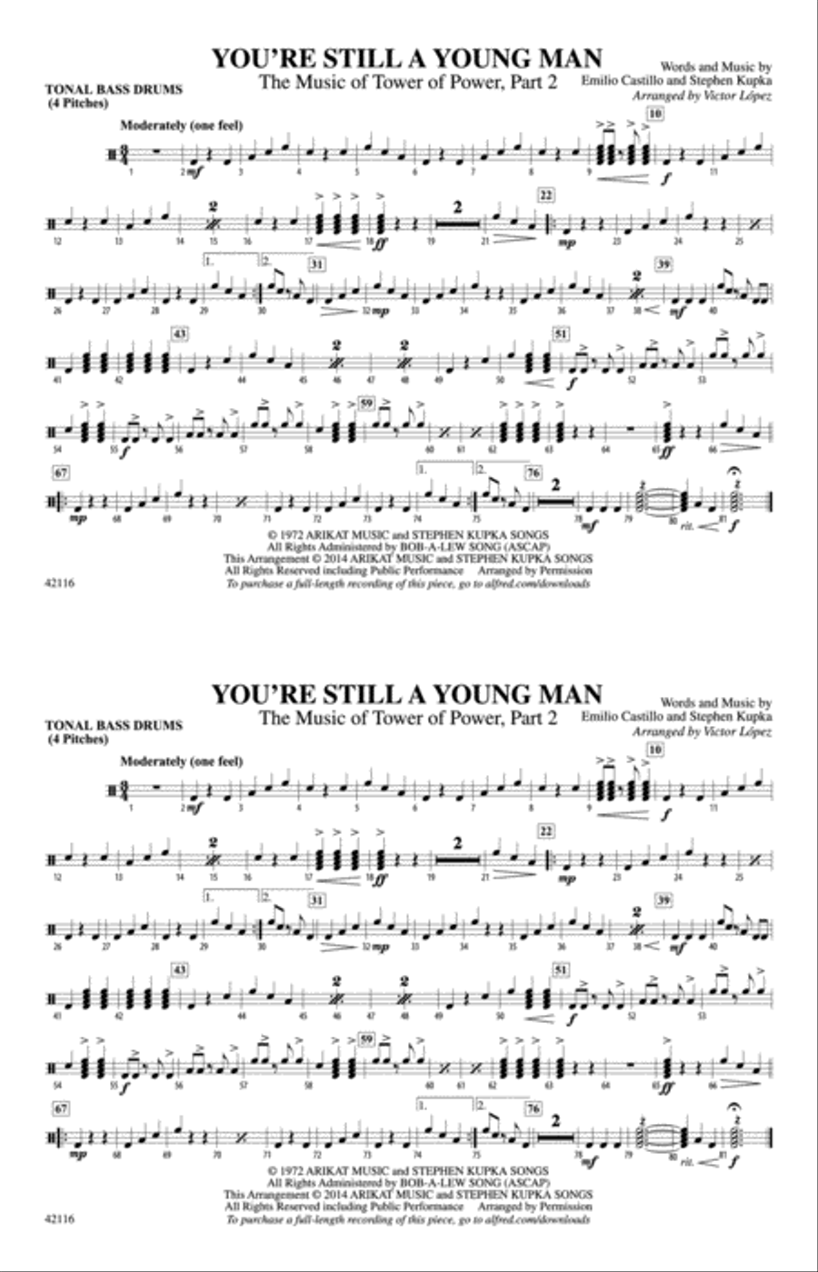 You're Still a Young Man: Tonal Bass Drum Marching Band scores gallery preview page 1