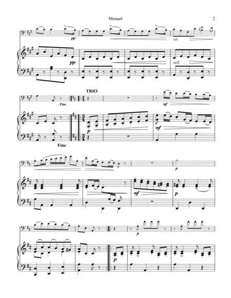Menuet by Boccherini for cello (or violin) and easy piano image number null