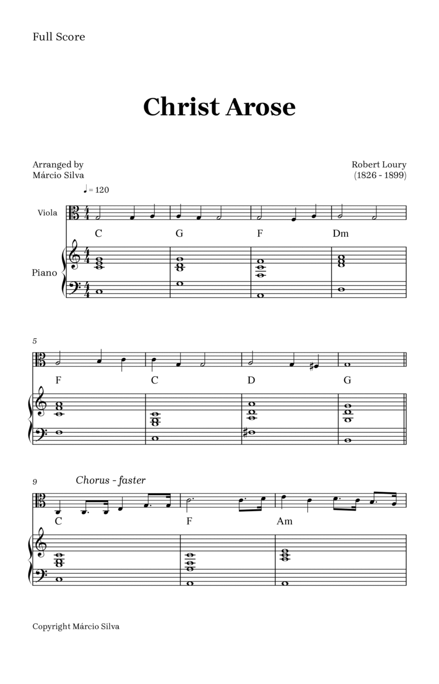 Christ Arose Viola scores gallery preview page 1