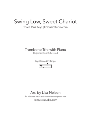 Swing Low, Sweet Chariot - Trombone Trio with Piano Accompaniment