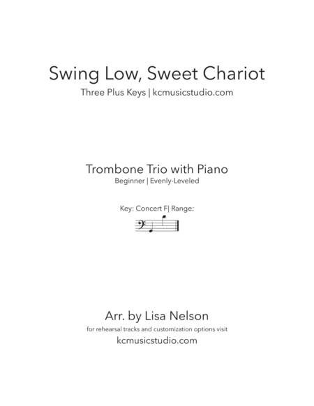 Swing Low, Sweet Chariot - Trombone Trio with Piano Accompaniment image number null