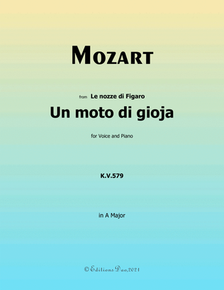 Book cover for Un moto di gioja,by Mozart,in A Major
