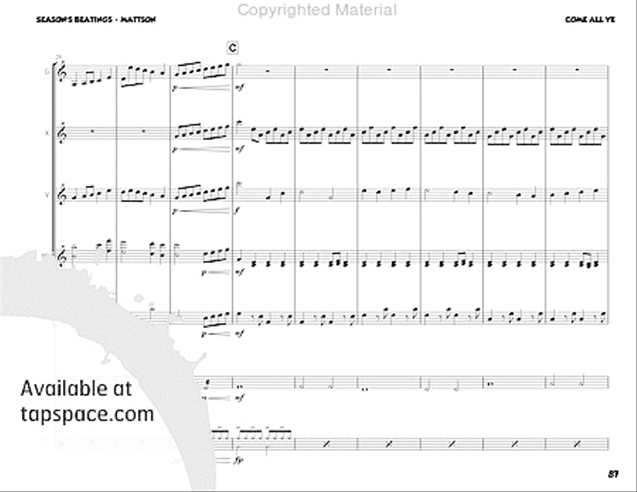 Season's Beatings Percussion Ensemble scores gallery preview page 103