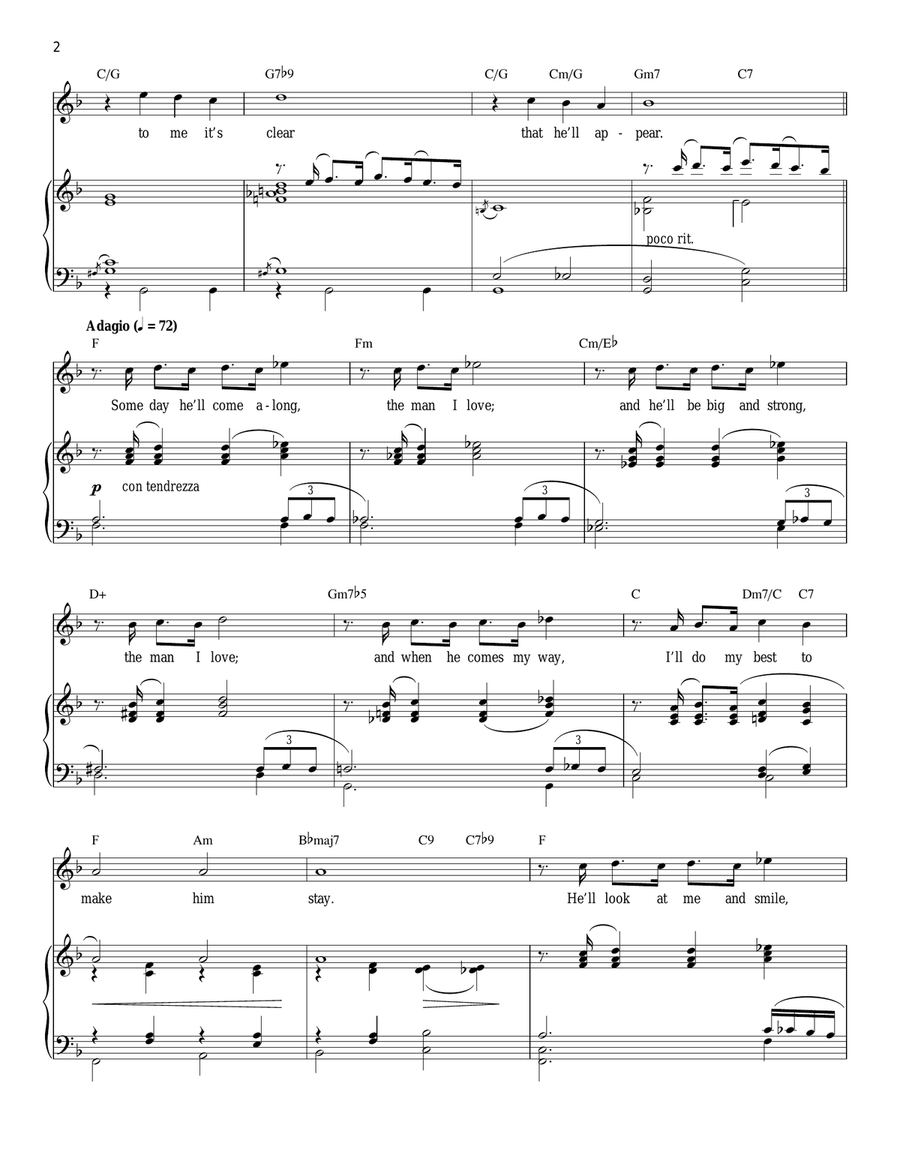 The Man I Love Piano, Vocal scores gallery preview page 2