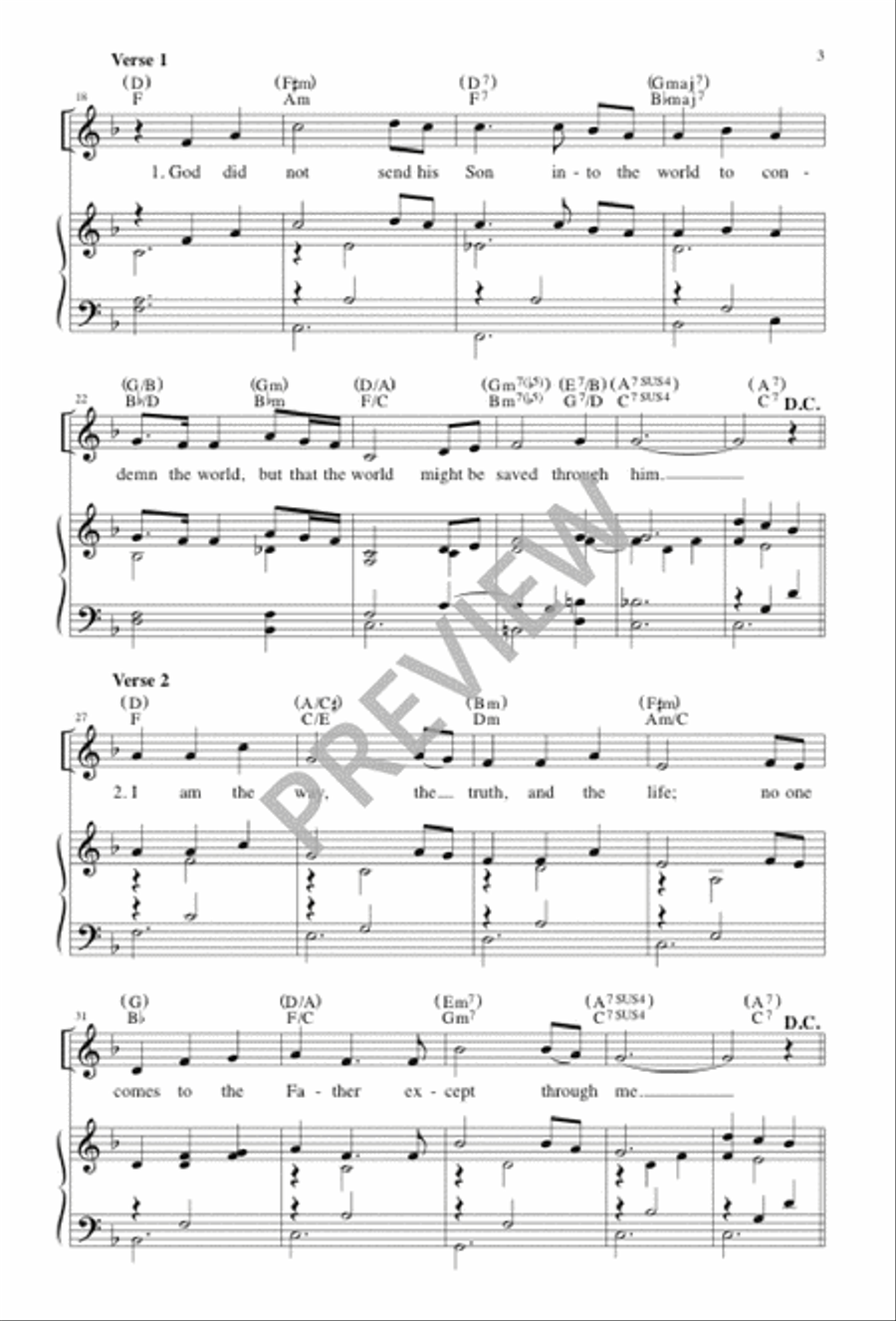 God So Loved the World Unison Choir scores gallery preview page 3