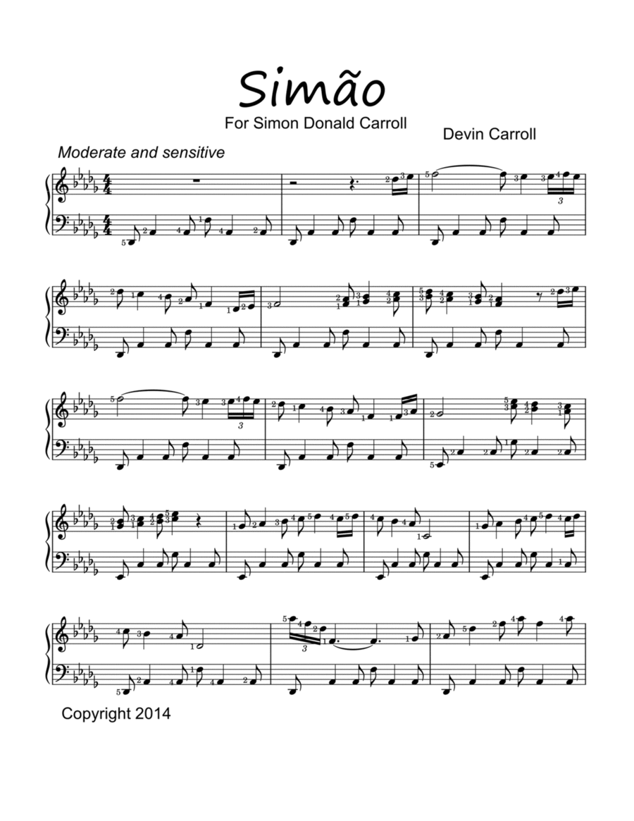 Simão Simão Piano Solo scores gallery preview page 1