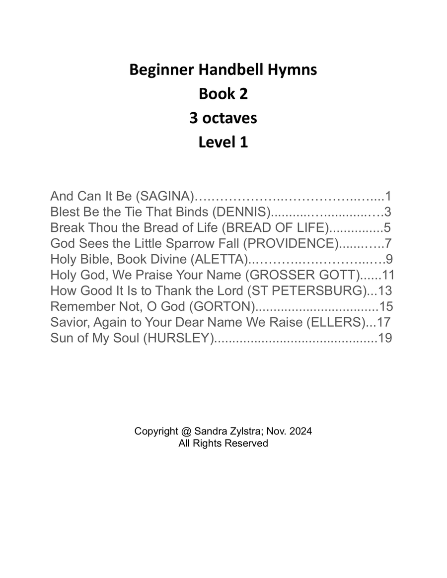 Beginner Handbell Hymns -Book 2 (3 octave handbells) 3-Octaves scores gallery preview page 3
