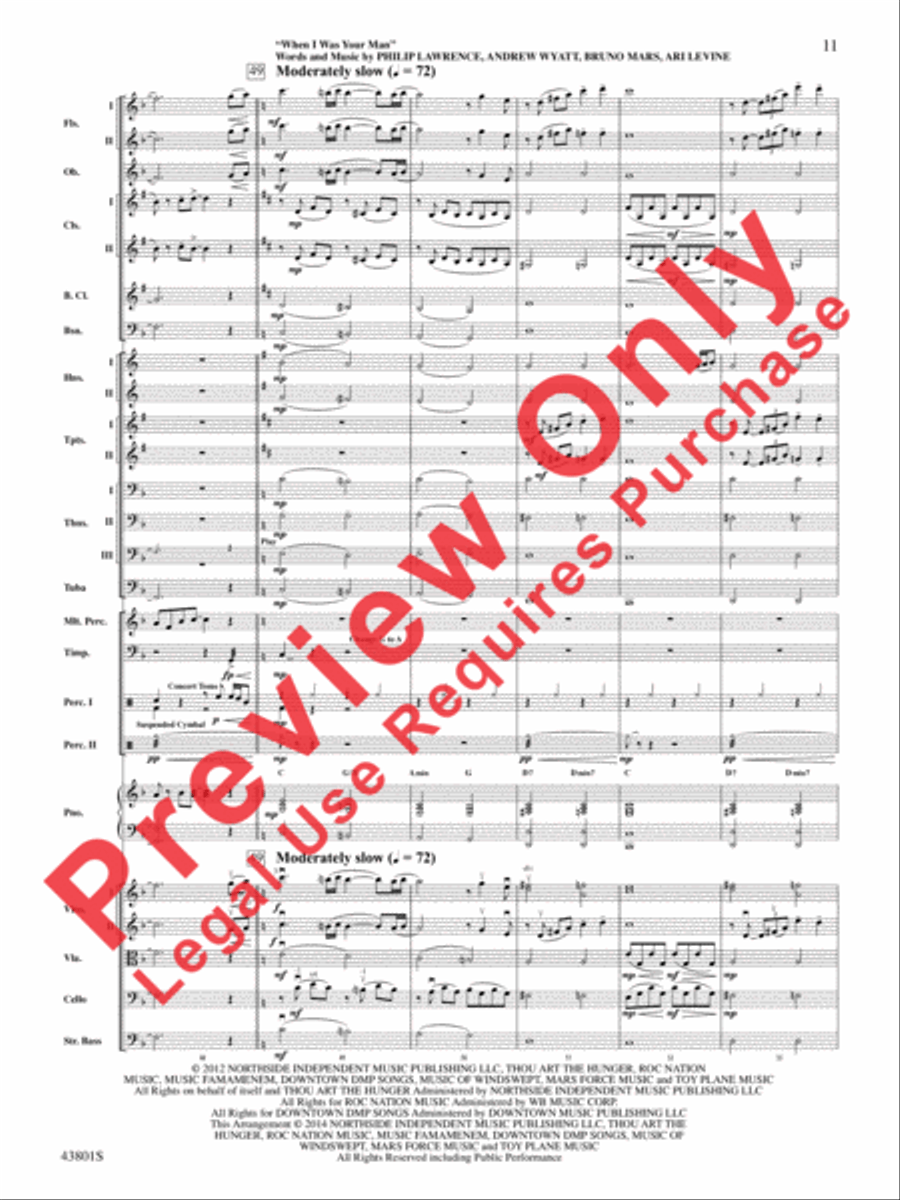 Bruno Mars' Greatest Hits Full Orchestra scores gallery preview page 12