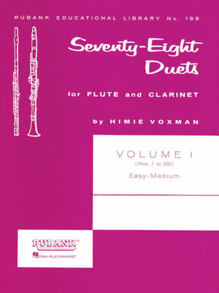 Book cover for 78 Duets for Flute and Clarinet - Volume 1 (Nos. 1 to 55)