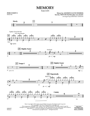 Memory (from Cats) (arr. Johnnie Vinson) - Percussion 1