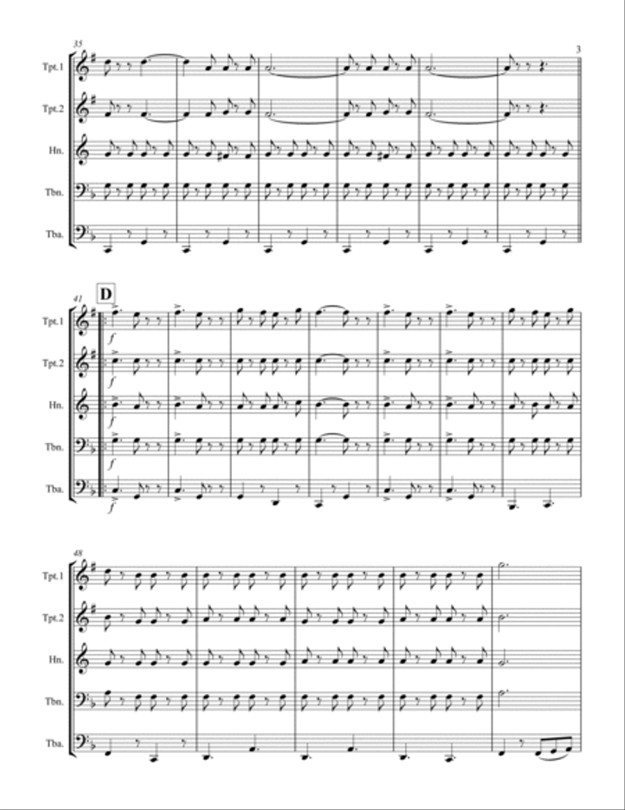 Italian Folksong Medley (for Brass Quintet) Brass Quintet scores gallery preview page 4