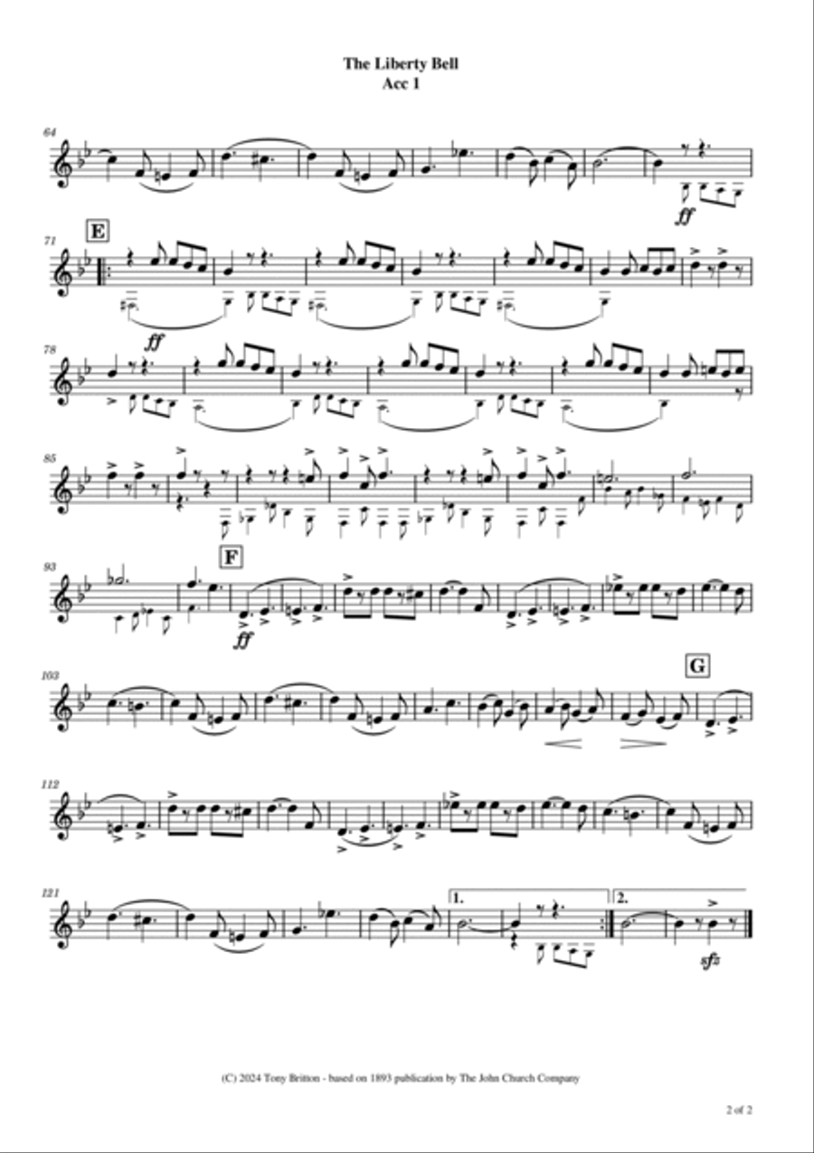 The Liberty Bell - Accordion Band/Orchestra (Parts) Accordion scores gallery preview page 3