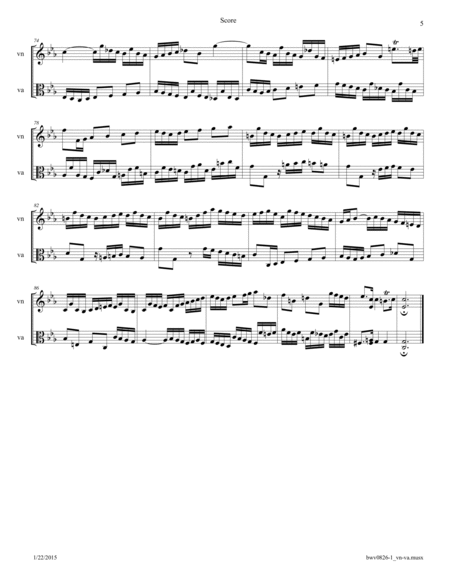 JS Bach: Partita 2 BWV 826 in c minor Movement 1 arr. for Violin and Viola image number null