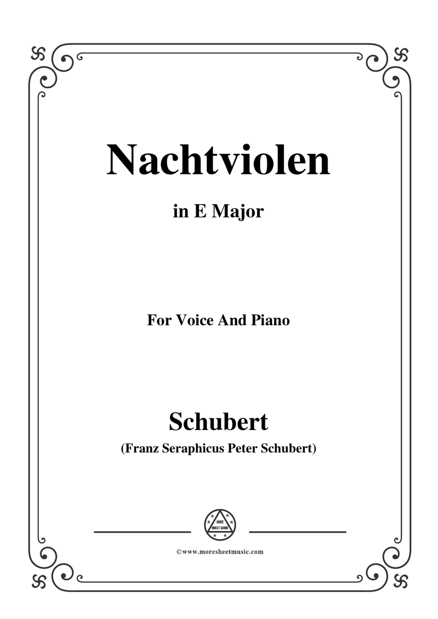 Schubert-Nachtviolen in E Major,for voice and piano