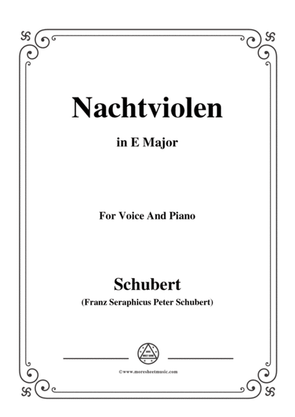 Schubert-Nachtviolen in E Major,for voice and piano image number null