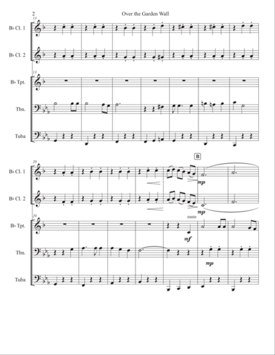 Over The Garden Wall Clarinet scores gallery preview page 2