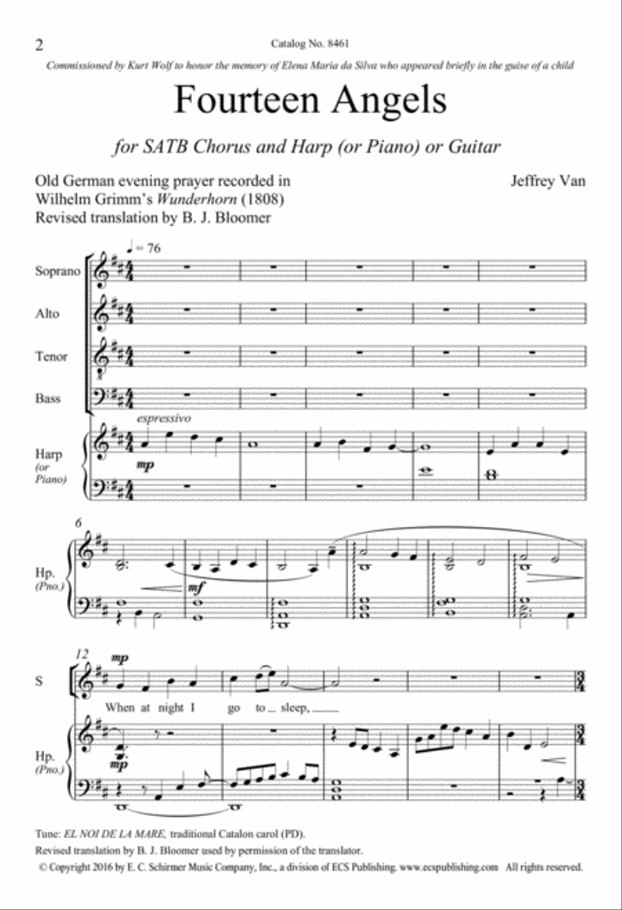 Fourteen Angels 4-Part scores gallery preview page 2