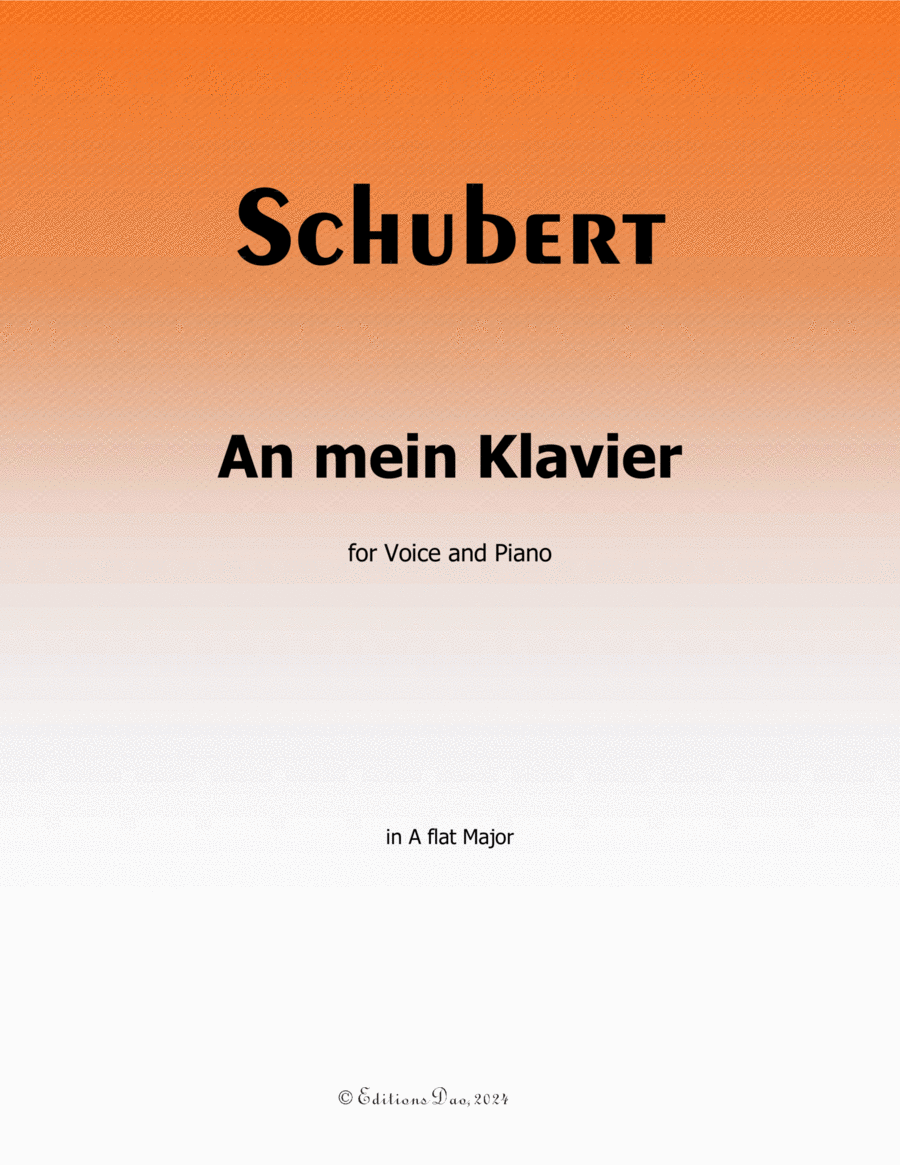 An mein Klavier, by Schubert, D.342, in A flat Major Voice scores gallery preview page 1