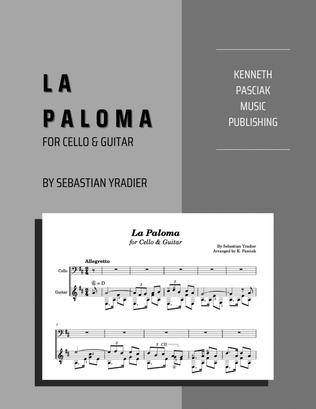 Book cover for La Paloma (for Cello & Guitar)