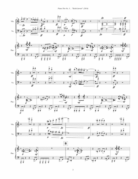 Piano Trio No. 3 ... Keith Jarrett (2014) for violin, cello and piano ( full score) image number null