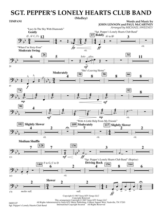 Sgt. Pepper's Lonely Hearts Club Band (Medley) (arr. Michael Sweeney) - Timpani