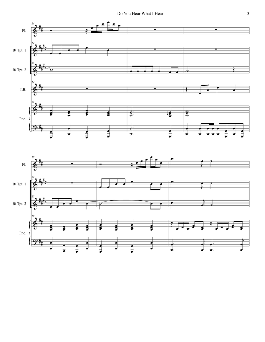 Do You Hear What I Hear Do You Hear What I Hear Trumpet Duet scores gallery preview page 3