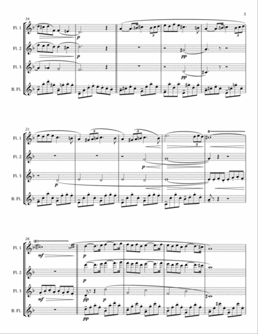 Pavane, Op. 50 for Flute Quartet or Choir Choir scores gallery preview page 3