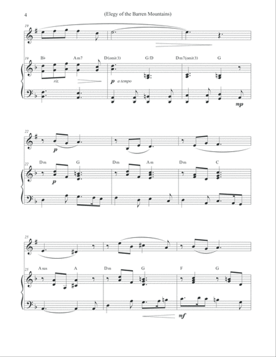 Elegy of the Barren Mountains - Clarinet & Piano Clarinet Solo scores gallery preview page 4