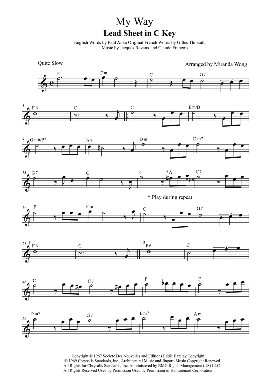 My Way Small Ensemble scores gallery preview page 1