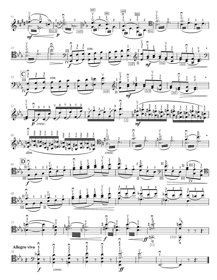 Popper (arr. Richard Aaron): Op. 73, Etude #13 Cello Solo scores gallery preview page 3