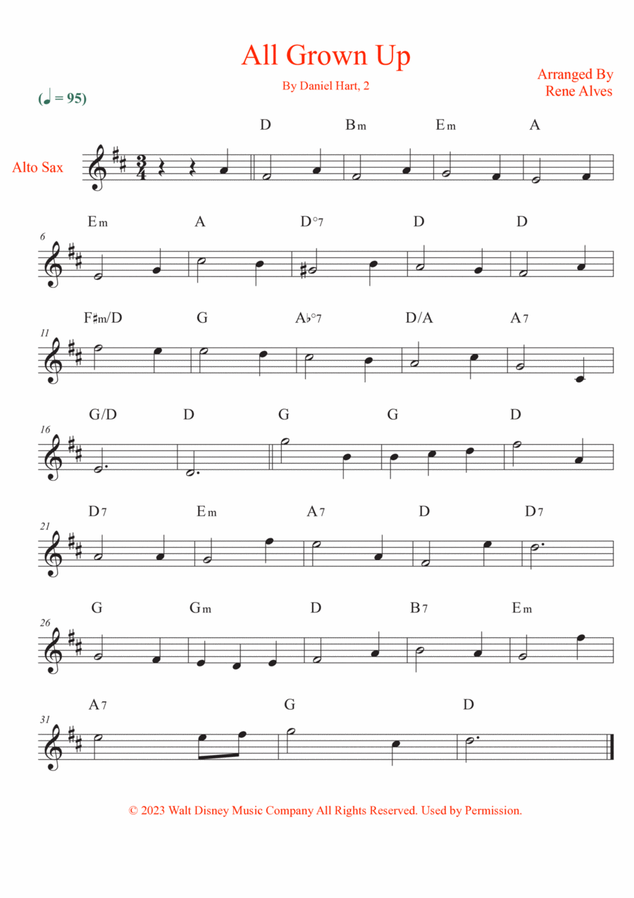 All Grown Up Alto Saxophone scores gallery preview page 1