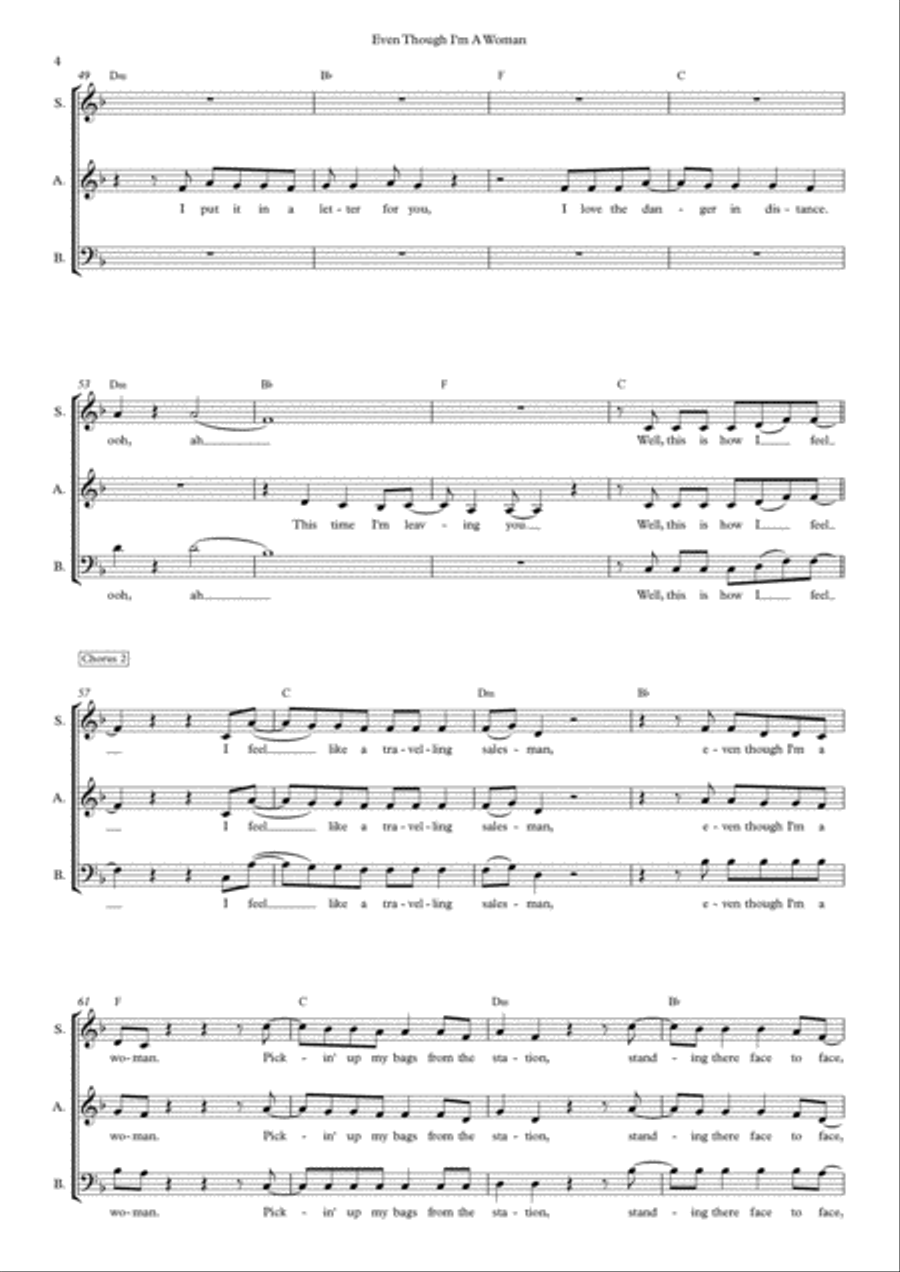 Even Though I'm A Woman 3-Part scores gallery preview page 4