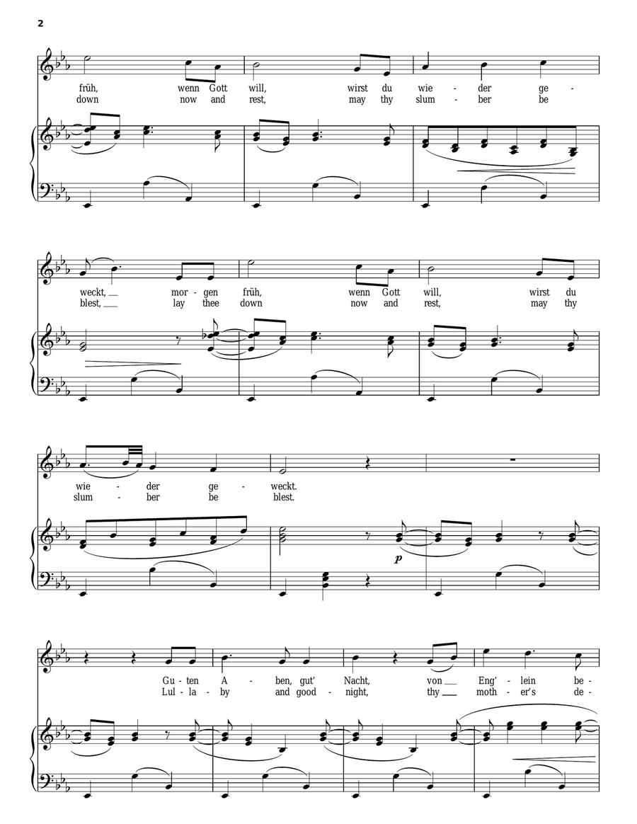 Lullaby (Cradle Song) Piano, Vocal, Guitar scores gallery preview page 2
