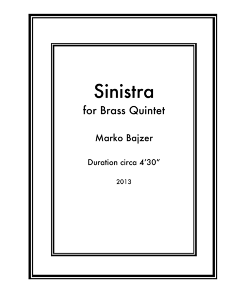 Sinistra for Brass Quintet Brass Quintet scores gallery preview page 1
