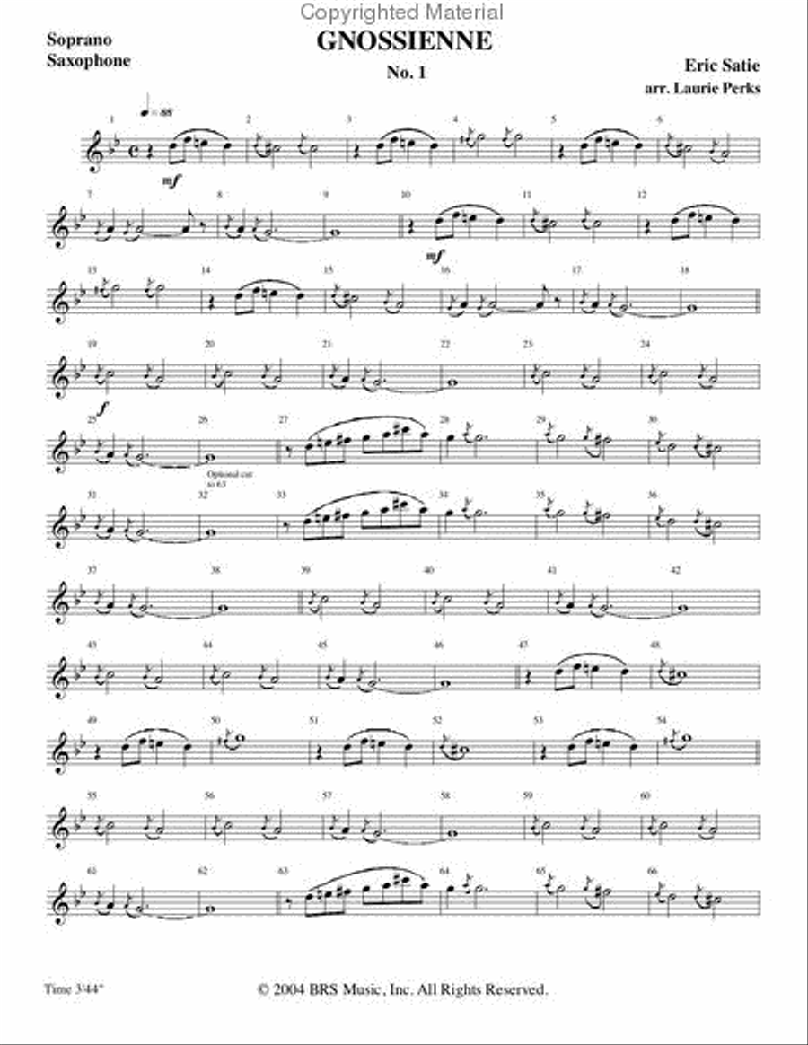 Gnossienne Gnossienne Soprano Saxophone scores gallery preview page 3