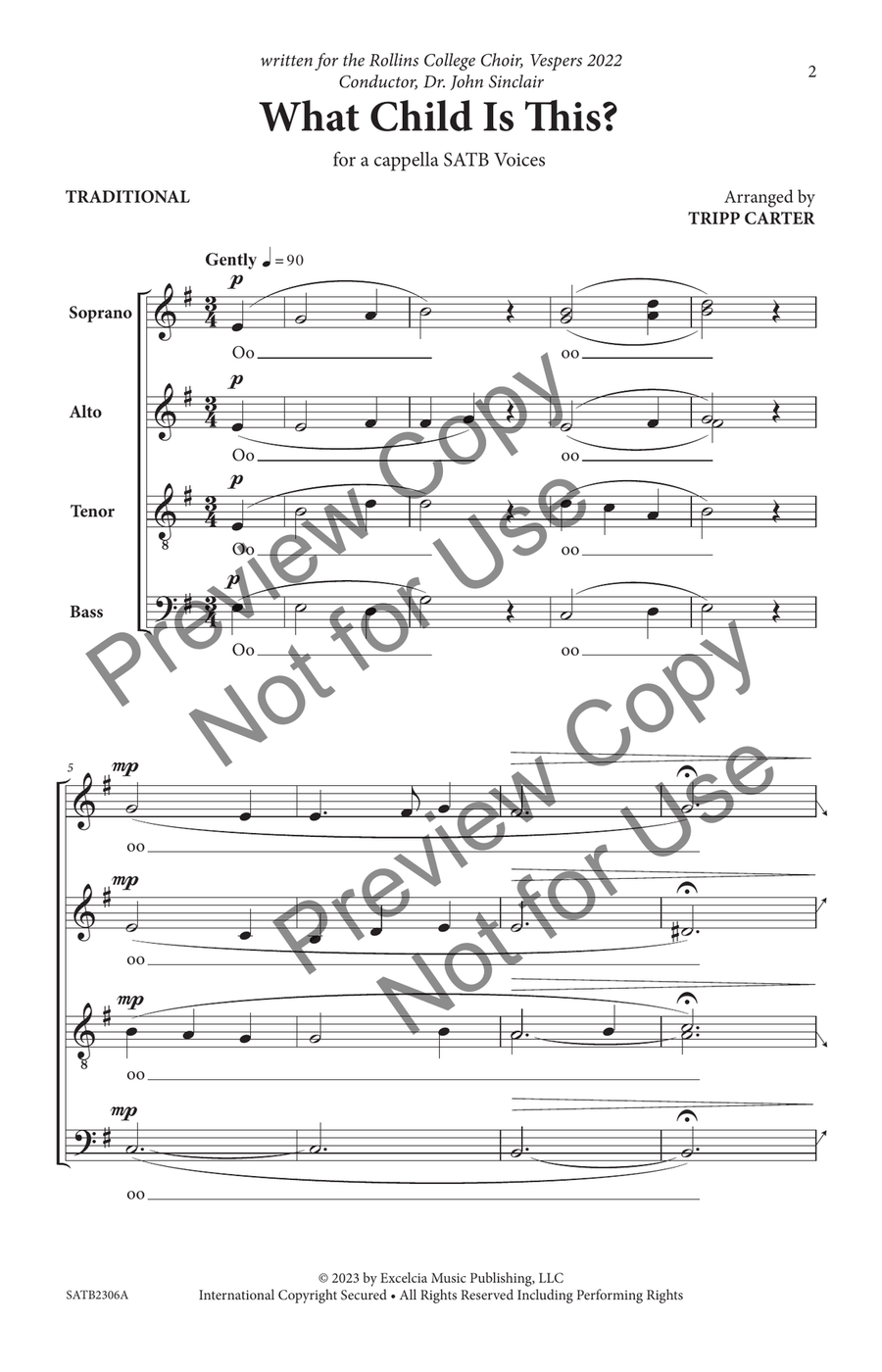 What Child Is This? SATB 4-Part scores gallery preview page 3