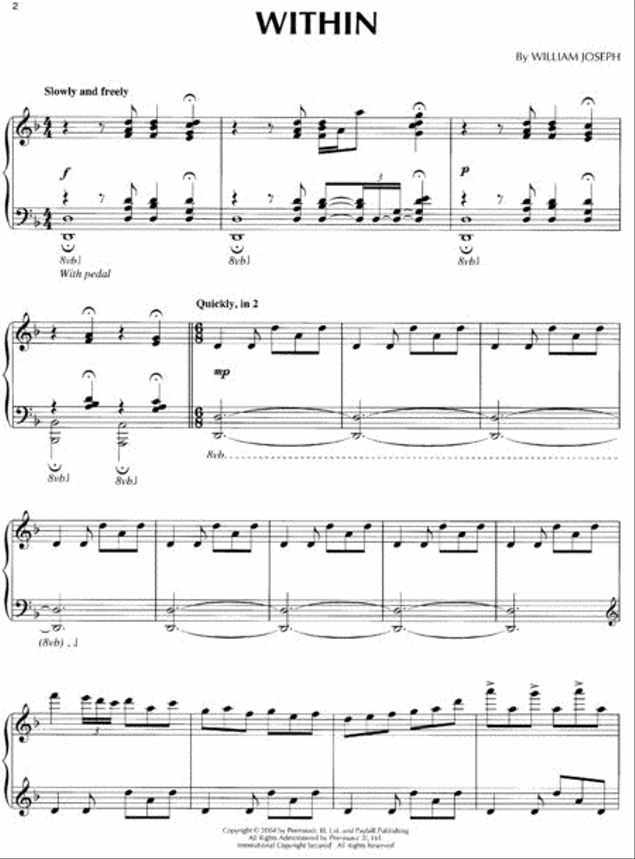 William Joseph – Within Piano Solo scores gallery preview page 2