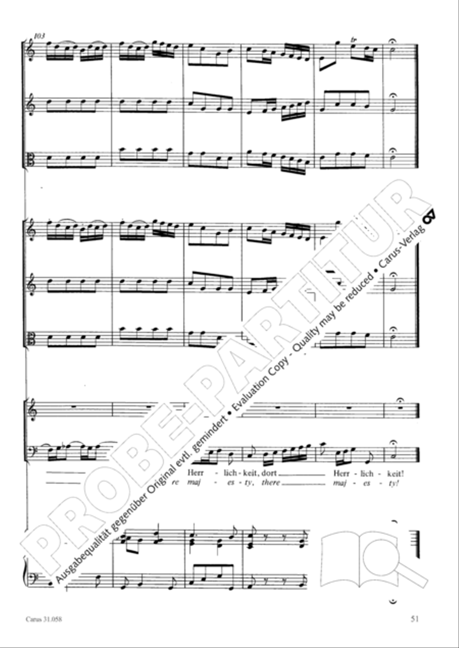 O God, what glut of care and pain (Ach Gott, wie manches Herzeleid) Orchestra scores gallery preview page 52