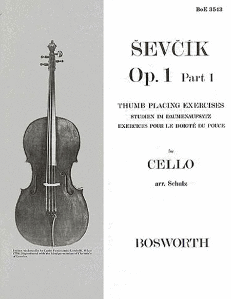 Sevcik Cello Studies Op. 1 Part 1: Thumb Placing Exercises