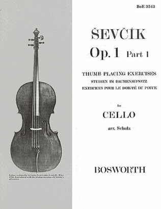 Book cover for Sevcik for Cello - Op. 1, Part 1