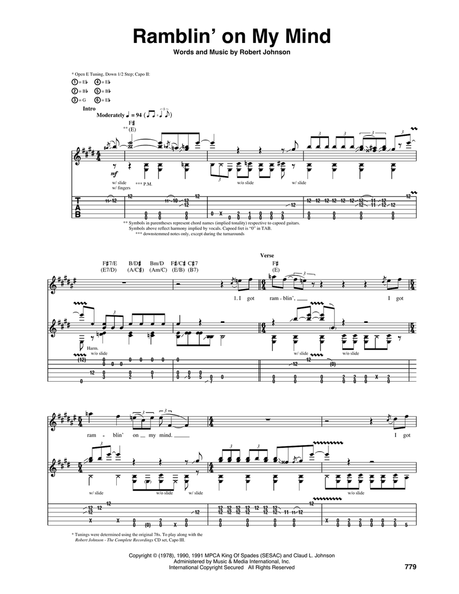 Ramblin' On My Mind Ramblin' On My Mind Acoustic Guitar scores gallery preview page 1