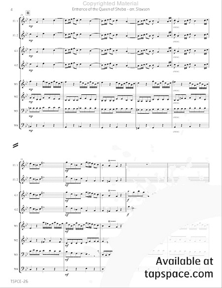 Entrance of the Queen of Sheba Percussion Ensemble scores gallery preview page 9