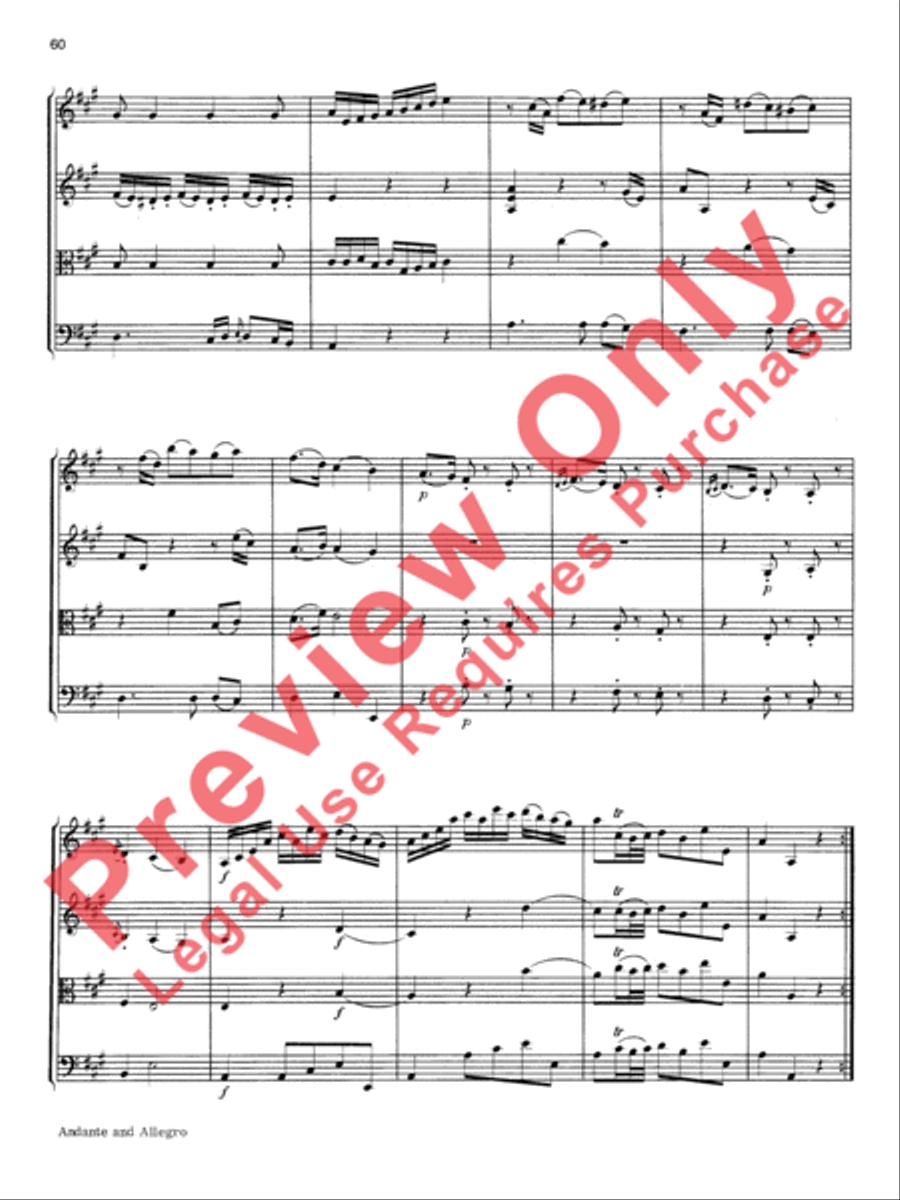 Mozart String Quartets String Quartet scores gallery preview page 61