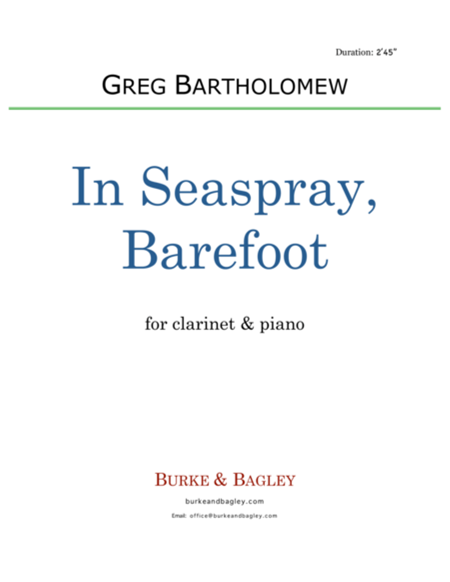 In Seaspray, Barefoot (clarinet & piano) Clarinet Solo scores gallery preview page 1