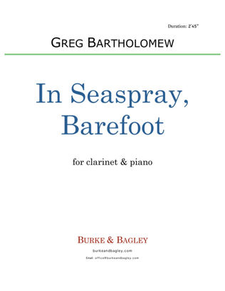 Book cover for In Seaspray, Barefoot (clarinet & piano)