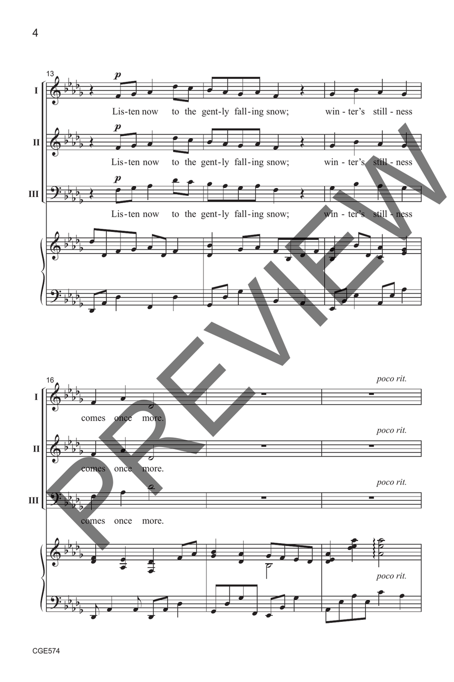 Winter's Stillness (Three-part Mixed) 3-Part scores gallery preview page 5