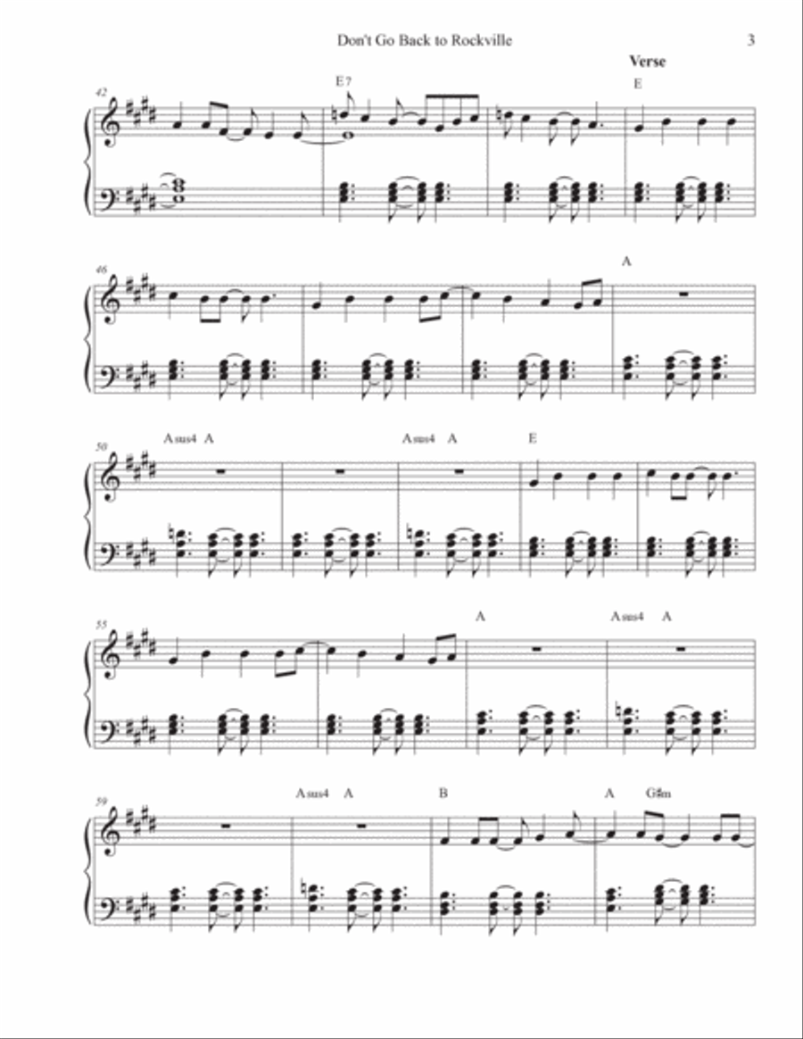 Don't Go Back To Rockville Piano Solo scores gallery preview page 3